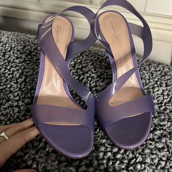 Gianvito Rossi Metropolis PVC sling back purple heels size 38 - Picture 2 of 5